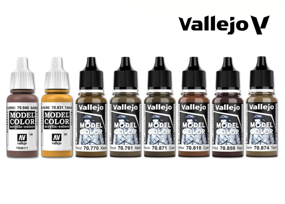 Vallejo Model Color Natural Wood and Leather Bundle