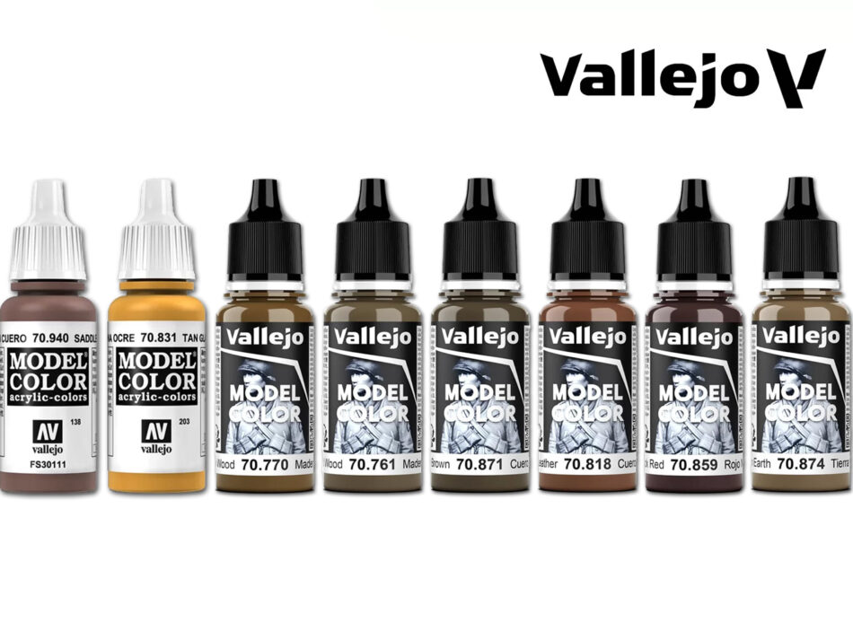 Vallejo Model Color Natural Wood and Leather Bundle