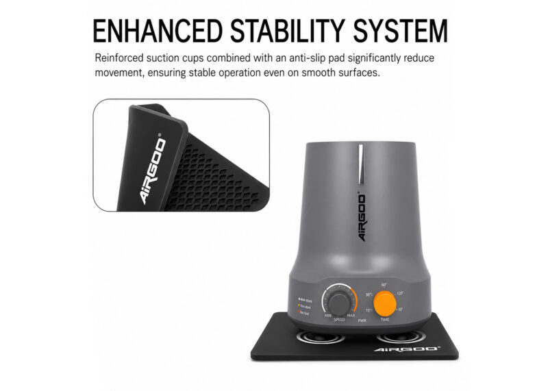 Airgoo vortex paint mixer with suction cup feet and anti-slip stability pad
