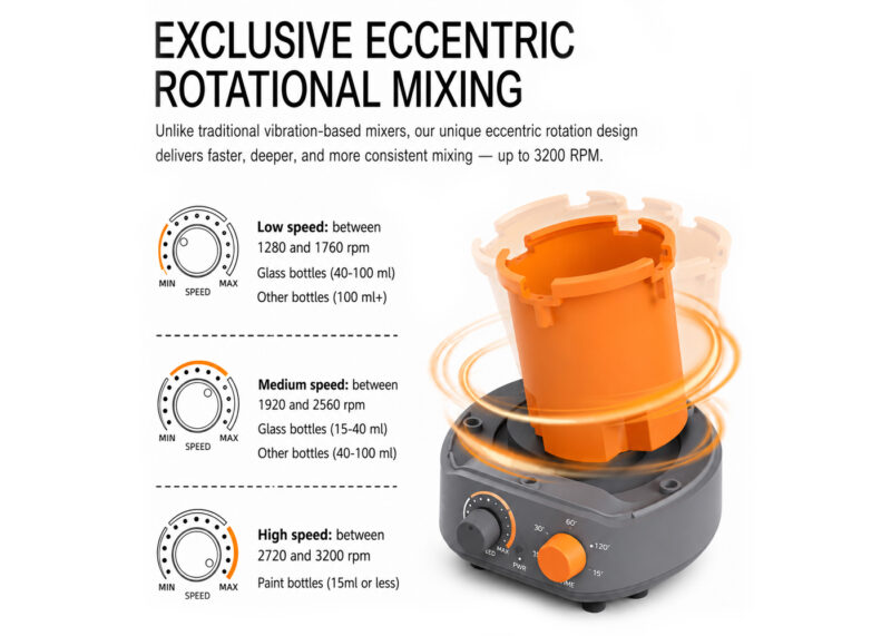 Airgoo AG-70 vortex mixer with adjustable speed and eccentric rotational mixing up to 3200 RPM