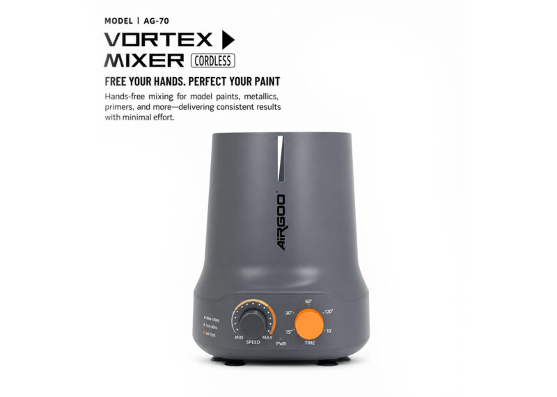 Airgoo AG-70 cordless vortex mixer for hands-free mixing of model, miniature and airbrush paints