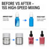 Airgoo vortex paint mixer before and after results for acrylic, metallic and airbrush paints